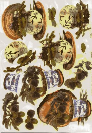 A4 Decoupage Sheet - African Violets (504763) - Click Image to Close
